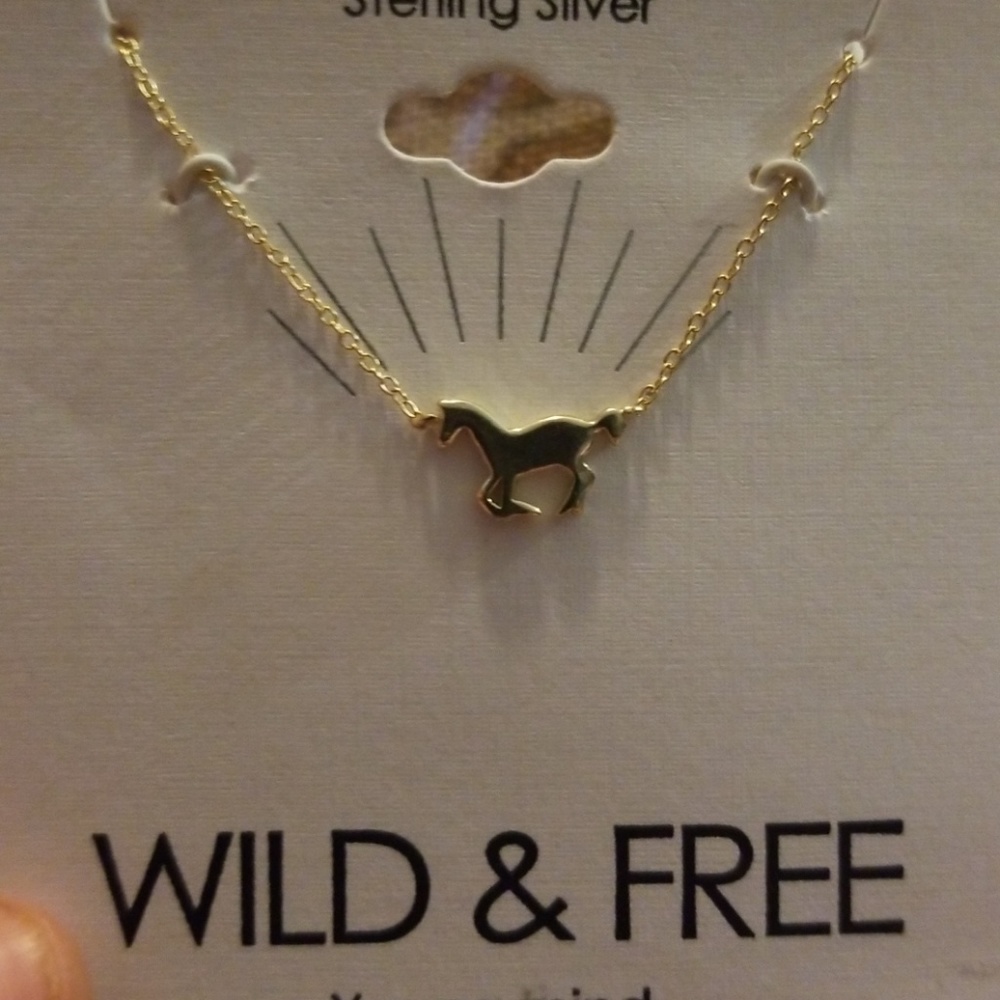 Bnwt,Sterling silver horse necklace